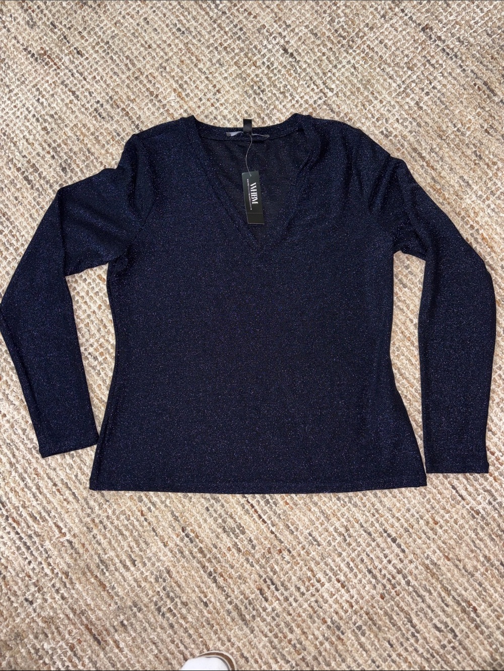 WHBM Metallic long sleeve Tee